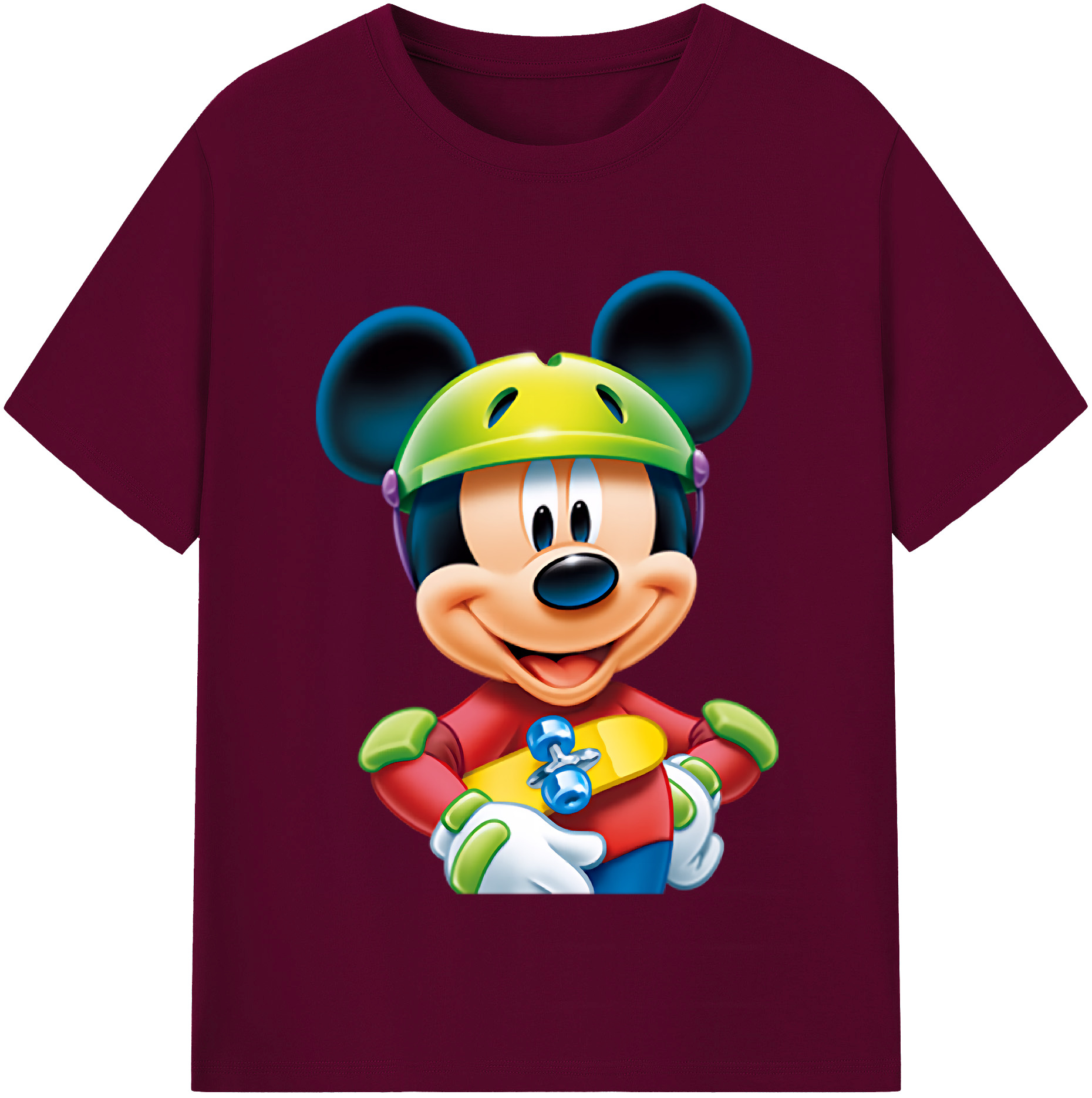 （画像用） ミッキーマウス Mickey Mouse レディースカジュアルプリントTシャツ（綿100％）